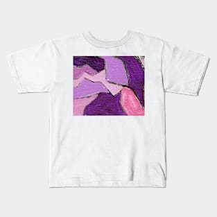 Purple Rose Pink Abstract Art Kids T-Shirt